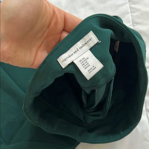 Dark Green Straight Leg Trousers - Picture 4 of 5